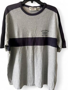 Ralph Lauren Gray T-Shirt with Navy Stripe